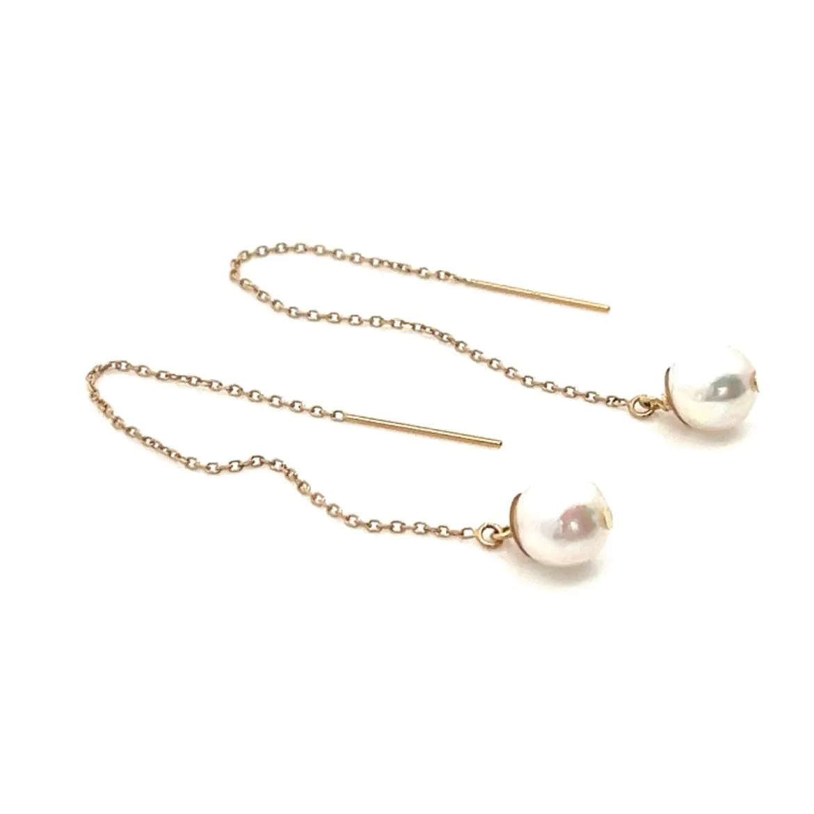 14K van luna - classic akoya pearl threaders