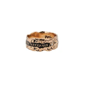 Eternal Love Wide 14K Gold Stone Set Textured Band Ring