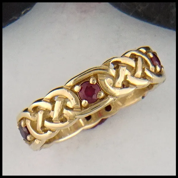 Josephine's Knot Ring with Gemstones in Gold