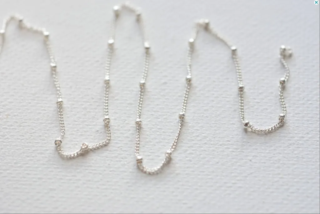Pay by Foot 14K Gold Filled, 14k Rose Gold Filled or Sterling Silver Satellite Curb Ball Beaded Chain, Wholesale Satellite Gold Filled Chain