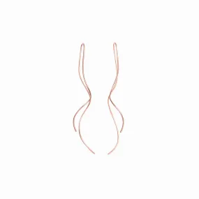 Rose Gold Squiggle Threader Earrings